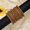 Yellow Color Velvet Work Bangle Set: 2.4 (TRB181YLW-2.4)