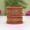 Gajri Color Thread Bangle Set: 2.10 (TRB182DPCH-2.10)