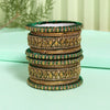 Green Color Thread Bangle Set: 2.4 (TRB182GRN-2.4)