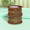 Maroon Color Thread Bangle Set: 2.4 (TRB182MRN-2.4)