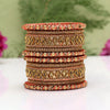 Peach Color Thread Bangle Set: 2.12 (TRB182PCH-2.12)