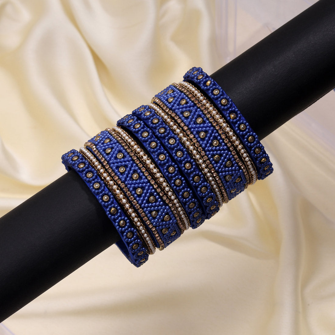 Blue Color Thread Bangle Set: 2.4 (TRB183BLU-2.4)