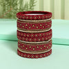 Maroon Color Thread Bangle Set: 2.4 (TRB183MRN-2.4)