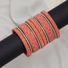 Peach Color Thread Bangle Set: 2.10 (TRB183PCH-2.10)