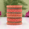 Peach Color Thread Bangle Set: 2.10 (TRB183PCH-2.10)