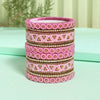 Pink Color Thread Bangle Set: 2.4 (TRB183PNK-2.4)