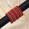 Red Color Thread Bangle Set: 2.4 (TRB183RED-2.4)