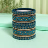 Turquoise Blue Color Thread Bangle Set: 2.4 (TRB183TBLU-2.4)