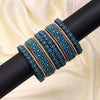 Turquoise Blue Color Thread Bangle Set: 2.4 (TRB183TBLU-2.4)