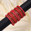 Red Color Thread Bangle Set: 2.4 (TRB184RED-2.4)