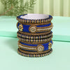 Blue Color Velvet Thread Bangle Set: 2.4 (TRB185BLU-2.4)