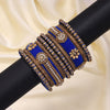 Blue Color Velvet Thread Bangle Set: 2.4 (TRB185BLU-2.4)