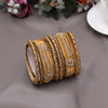 Cream Color Velvet Thread Bangle Set: 2.10 (TRB185CRM-2.10)