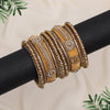 Cream Color Velvet Thread Bangle Set: 2.10 (TRB185CRM-2.10)