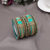 Light Green Color Velvet Thread Bangle Set: 2.10 (TRB185LGRN-2.10)