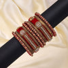 Red Color Velvet Thread Bangle Set: 2.4 (TRB185RED-2.4)