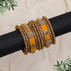 Yellow Color Velvet Thread Bangle Set: 2.10 (TRB185YLW-2.10)