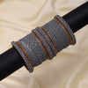 Dark Grey Color Fashion Bangle Set: 2.6 (TRB186DGRY-2.6)