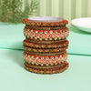 Dark Peach Color Thread Bangle Set: 2.4 (TRB187DPCH-2.4)