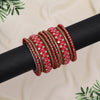 Dark Pink Color Thread Bangle Set: 2.10 (TRB187DPNK-2.10)