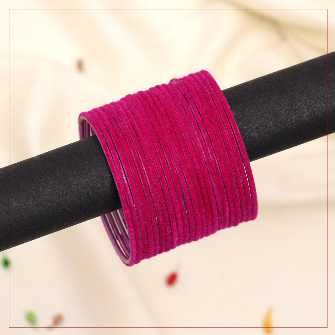 Rani Color Velvet Work Bangle Set: 2.4