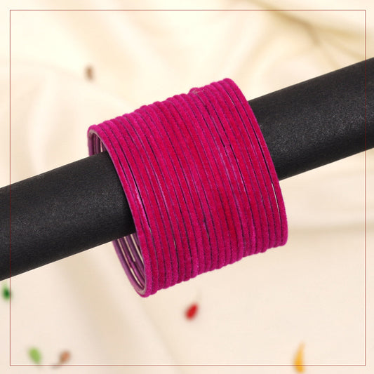 Rani Color Velvet Work Bangle Set: 2.6