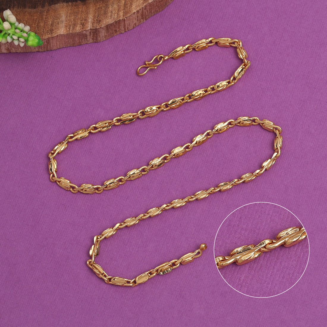 6 Pieces Of Gold Plated Chain Necklace (Mala) (TRDN137CMB)