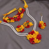 Red & Yellow Color Synthetic Rose Floral Bridal Set (TRN1778REDYLW)