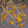 Yellow Color Synthetic Rose Floral Bridal Set (TRN1778YLW)