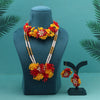 Red & Yellow Color Synthetic Rose Floral Bridal Set (TRN1779REDYLW)