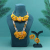 Yellow Color Synthetic Rose Floral Bridal Set (TRN1779YLW)