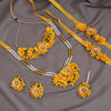 Yellow Color Synthetic Rose Floral Bridal Set (TRN1779YLW)