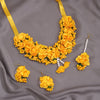 Yellow Color Synthetic Rose Floral Bridal Set (TRN1780YLW)