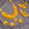 Yellow Color Synthetic Rose Floral Bridal Set (TRN1780YLW)