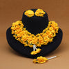 Yellow Color Synthetic Rose Floral Bridal Set (TRN1780YLW)