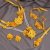 Yellow Color Synthetic Rose Floral Bridal Set (TRN1782YLW)