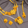 Yellow Color Synthetic Rose Floral Bridal Set (TRN1782YLW)