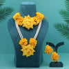 Yellow Color Synthetic Rose Floral Bridal Set (TRN1782YLW)