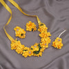 Yellow Color Synthetic Rose Floral Necklace Set (TRN1783YLW)