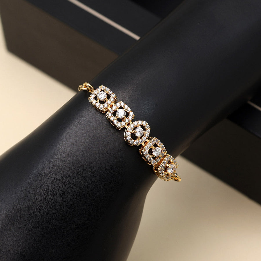 Buy Designs & You Gold Plated Stainless Steel American Diamond Studded  Bangle Style Bracelet - Bracelet for Women 25942414 | Myntra