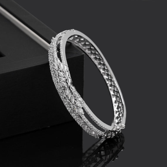 Vogue Crafts  Designs Pvt Ltd manufactures Classic Floral Bangle at  wholesale pric  Sterling silver diamond bracelets Gold bangle set  Diamond wedding jewelry