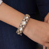 Gold & Silver Color American Diamond Daak Polki Openable Bracelet Size: 2.6 (ADB249GS)