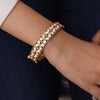 White Color Monalisa Stone American Diamond Openable Bracelet Size: 2.8 (ADB253WHT)