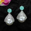 Pista Green Color American Diamond Earrings (ADE175PGRN)