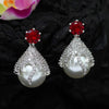 Red Color American Diamond Earrings (ADE175RED)