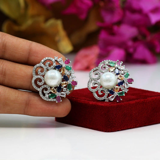 Multi Color American Diamond Earrings (ADE303MLT)