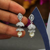 Silver Color American Diamond Earrings (ADE309SLV)