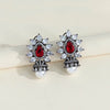 Red Color American Diamond Earrings (ADE325RED)