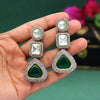 Green Color American Diamond Earrings (ADE329GRN)
