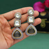 Grey Color American Diamond Earrings (ADE329GRY)
